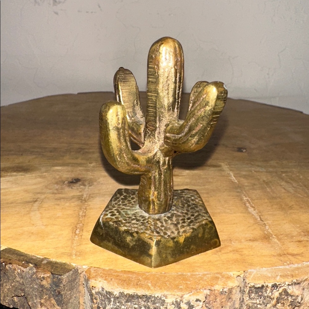 *Vintage* Solid Brass Mini Saguaro Cactus Figurine